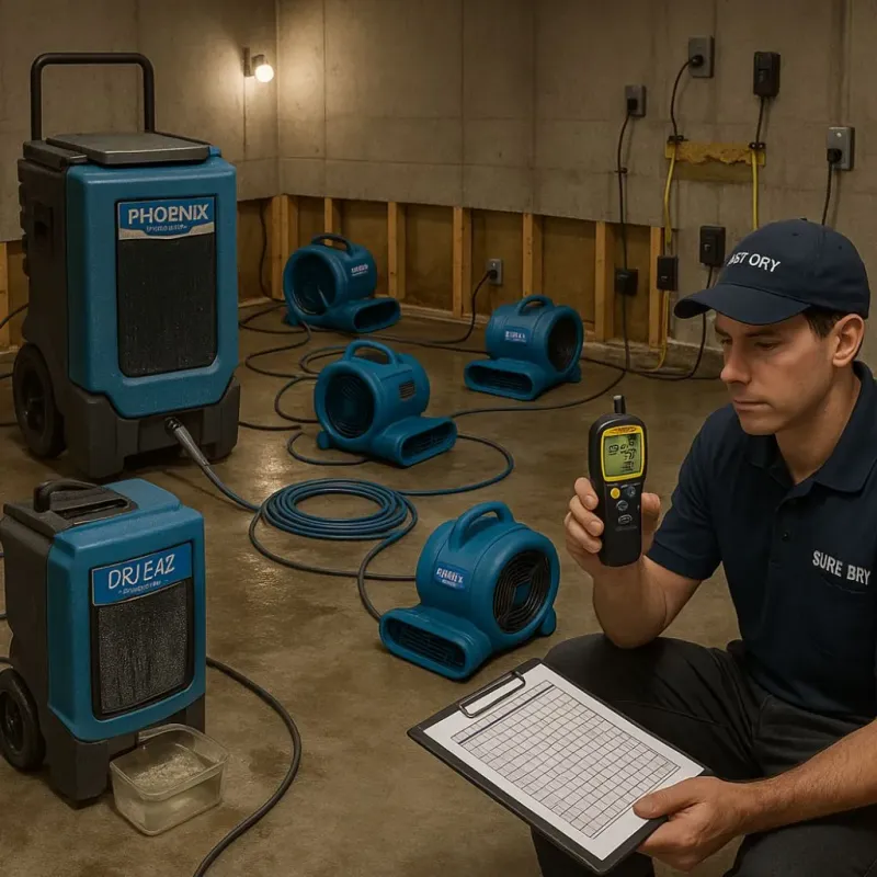 Structural Drying and Dehumidification process in Clovis, CA